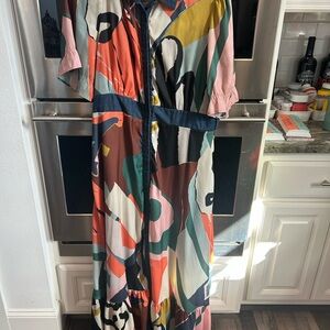 CQ by CQ patchwork maxi dress, size L (missing belt/slight wear & Odor)